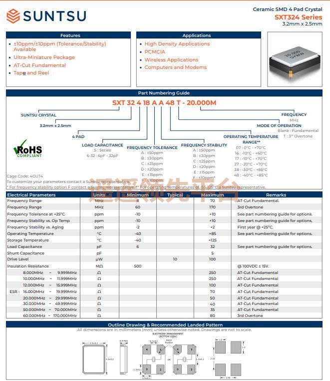 SXT32420CC48-40.000M欧美广东会,Suntsu松图广东会,SXT324无源广东会 SXT32420CC48-40.000M欧美广东会,Suntsu松图广东会,SXT324无源广东会